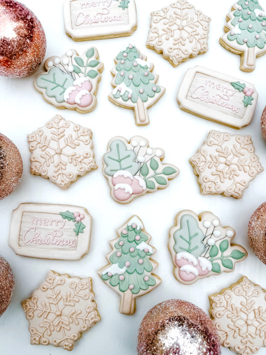 Frosty Pink Decorated Cookies - Set of 12
